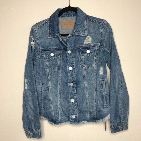 Blank NYC Light Blue Distressed Jean Jacket Women’s Small - Picture 3 of 11